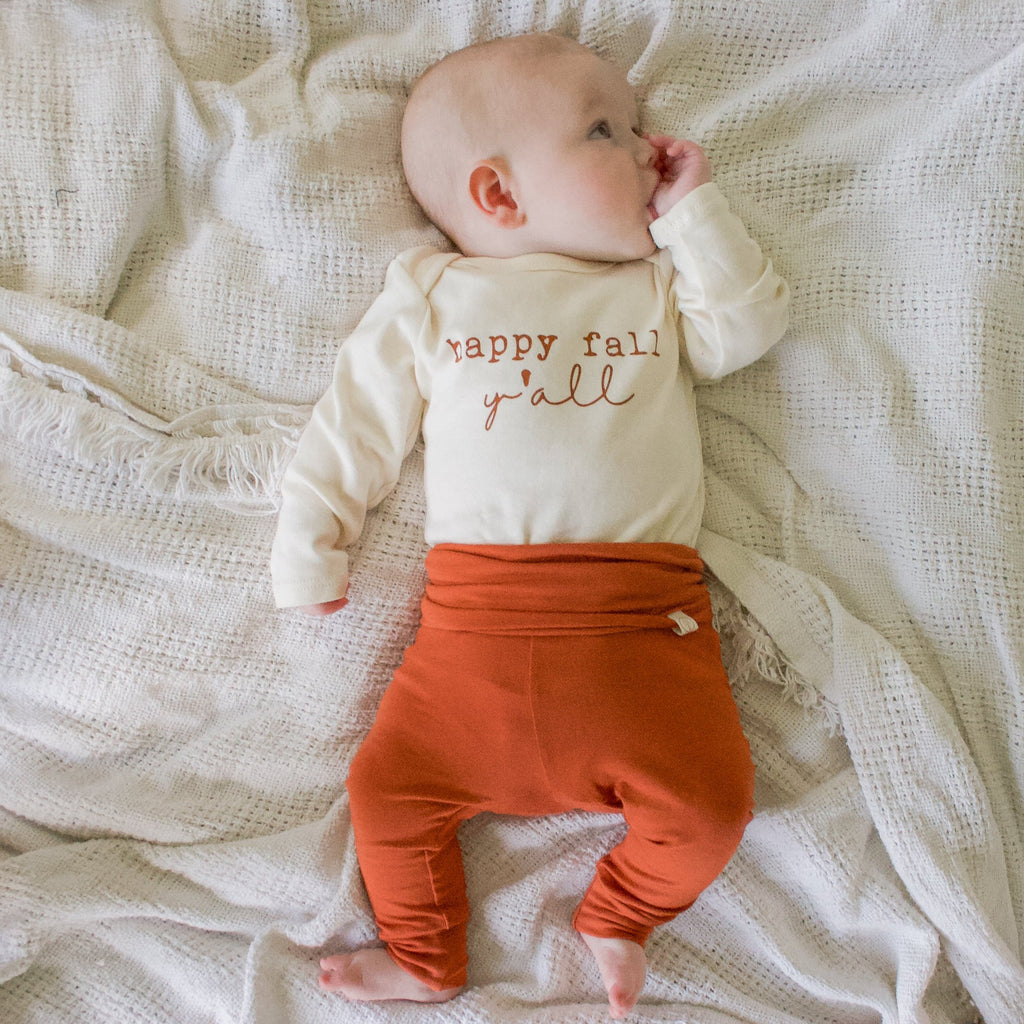Bamboo Leggings - Pants - Rust - Tenth and Pine - Organic Baby Clothes