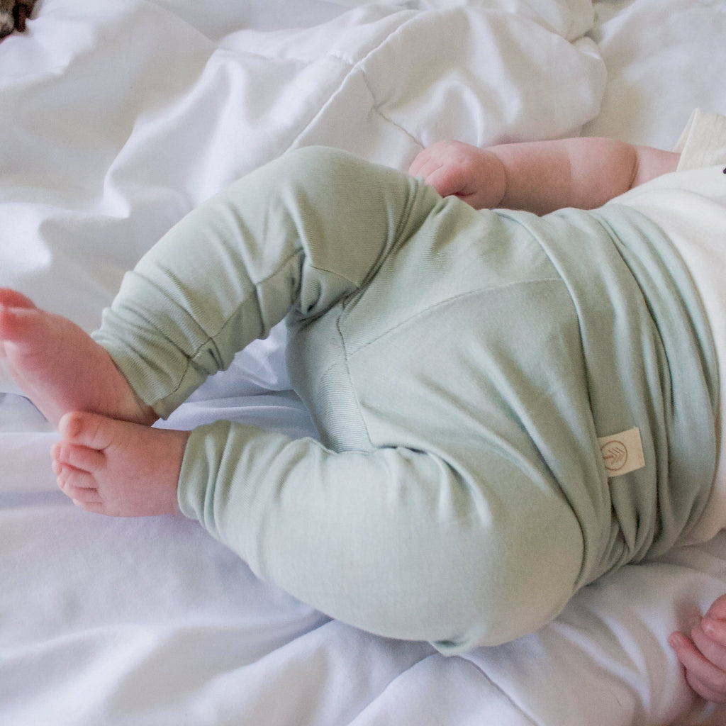 Bamboo Leggings - Pants - Sage - Tenth and Pine - Organic Baby Clothes
