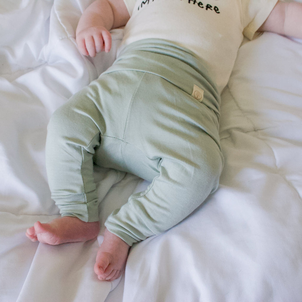 Bamboo Leggings - Pants - Sage - Tenth and Pine - Organic Baby Clothes