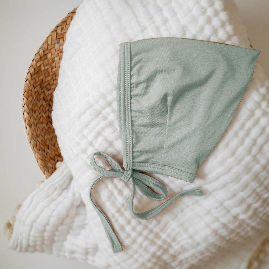 Bamboo Pixie Bonnet - Sage - Tenth and Pine - Organic Baby Clothes