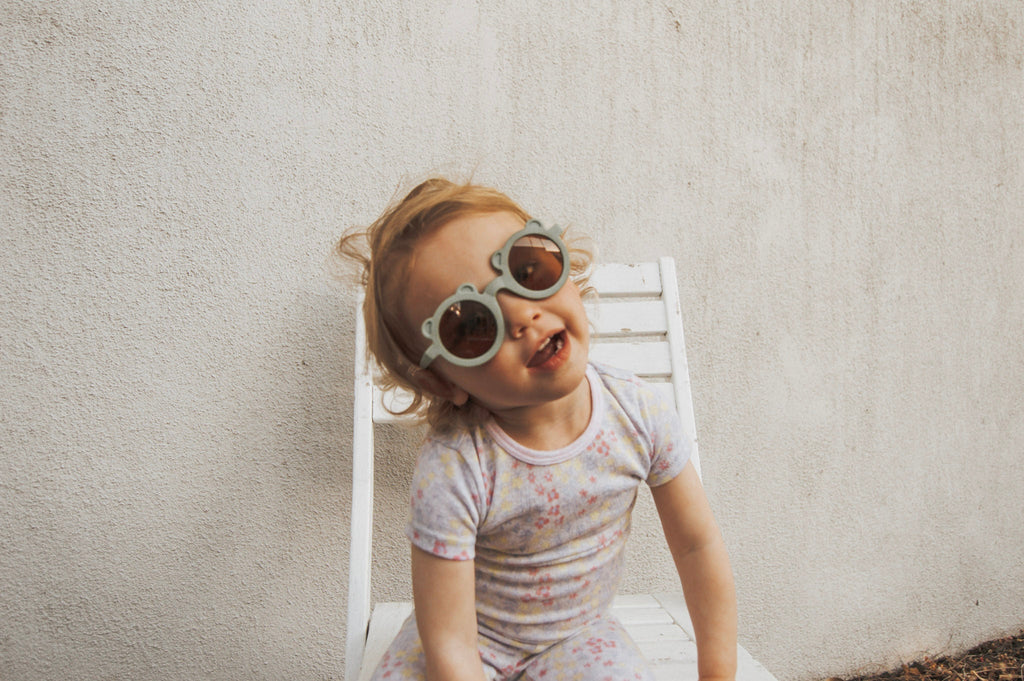 Round Bear Sunglasses - Succulent Green Matte - Tenth and Pine - Organic Baby Clothes