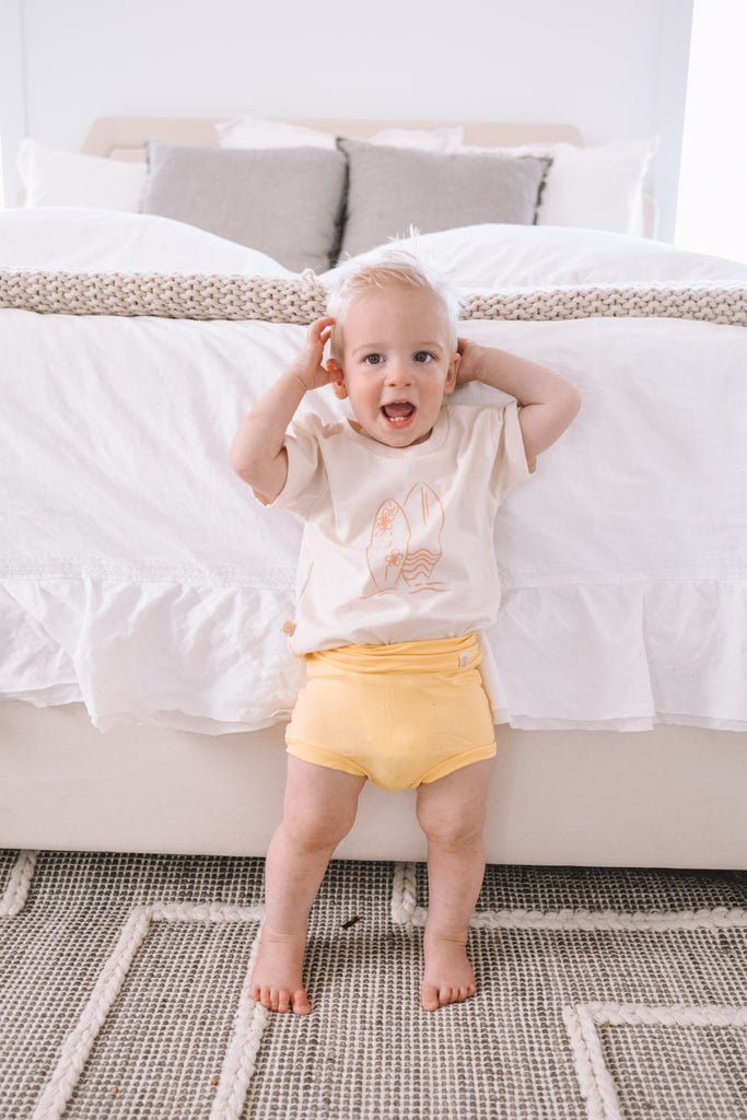 Bamboo Bloomers - Shorties - Lemon - Tenth and Pine - Organic Baby Clothes