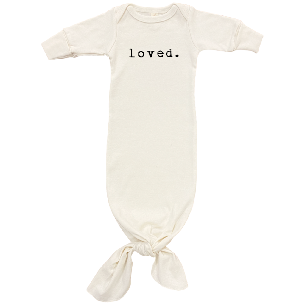 Loved - Organic Infant Gown - Black - Tenth and Pine - Organic Baby Clothes