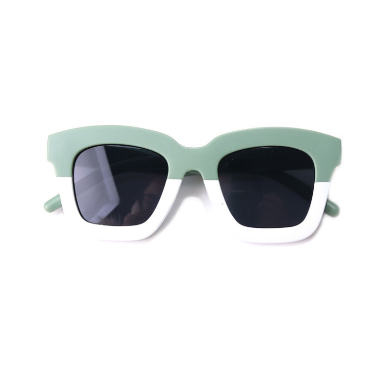 Cat Eye Rectangle Two Tone Sunglasses - Succulent Green Matte - Tenth and Pine - Organic Baby Clothes
