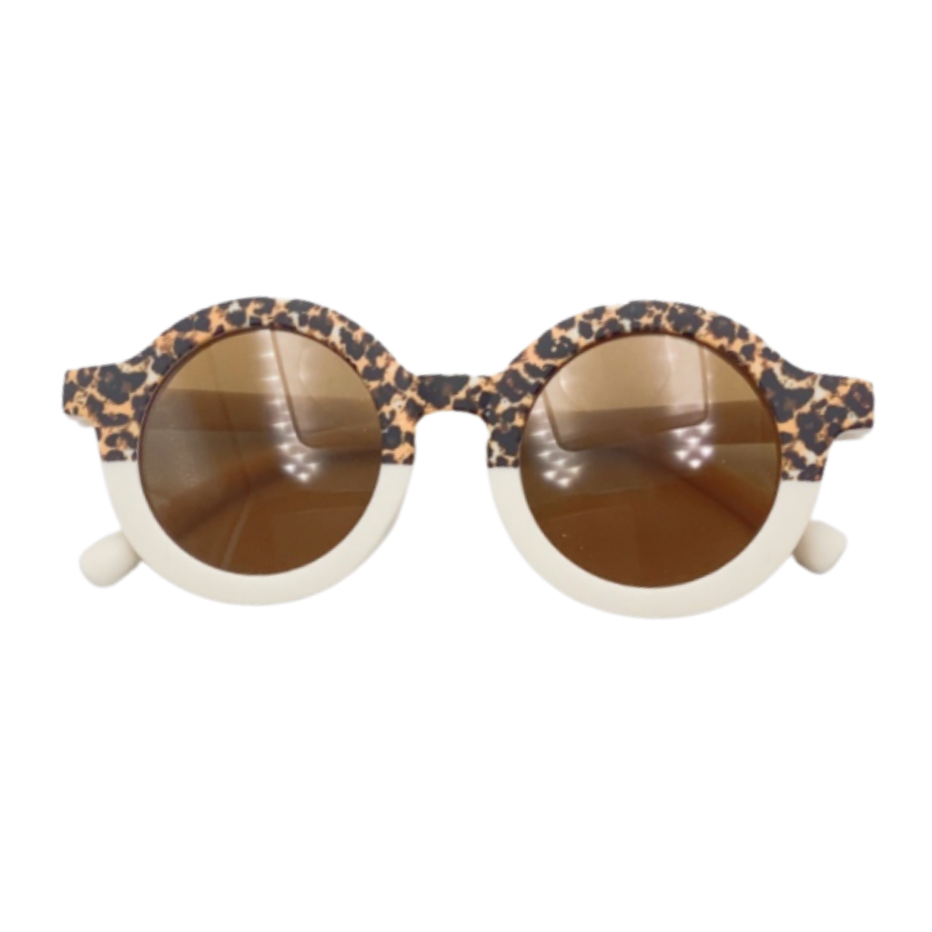Round Two Tone Cheetah Sunglasses - Sand Dollar - Tenth and Pine - Organic Baby Clothes