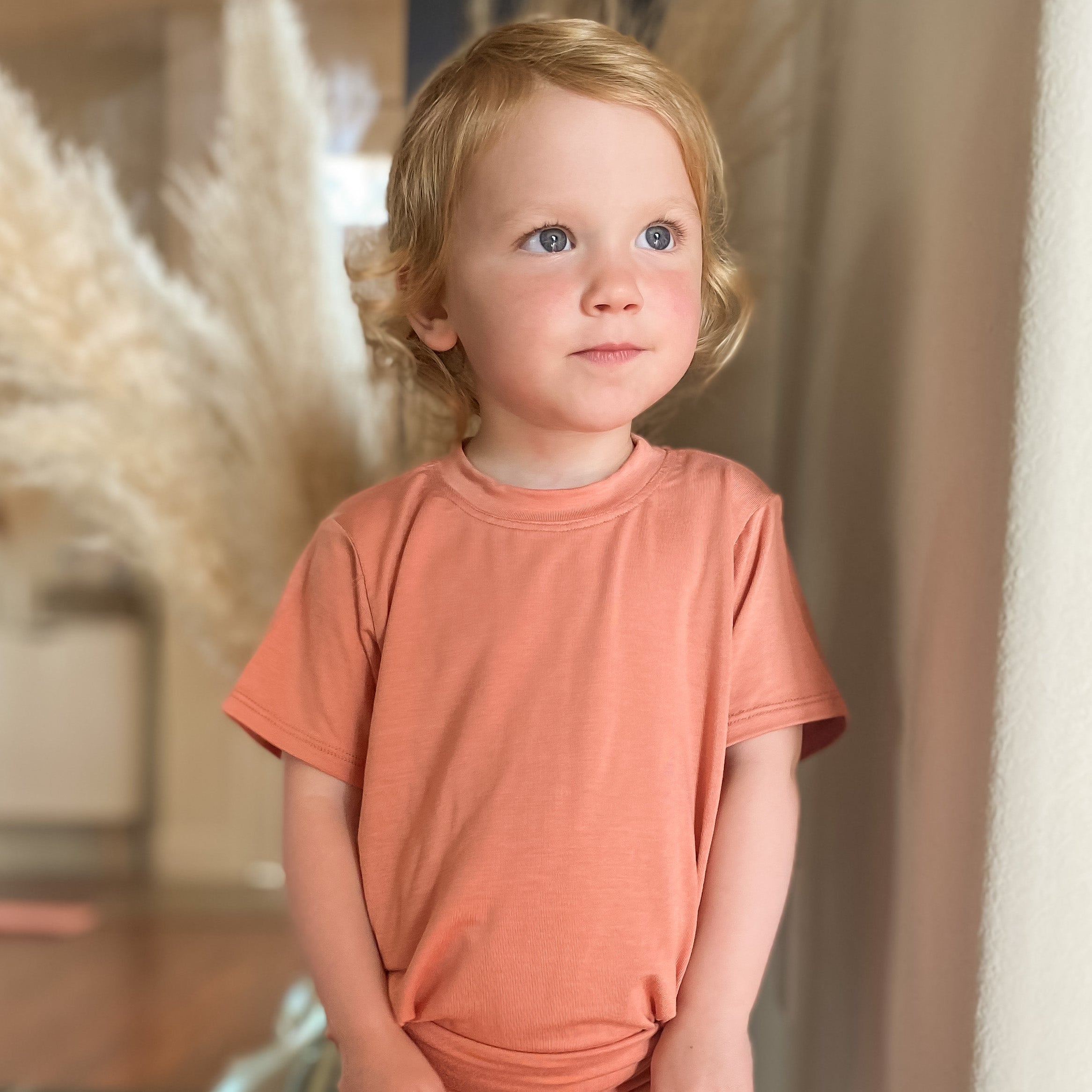 SIZE 0/3m + 3/6m | Bamboo Baby Kids Tee | Coral