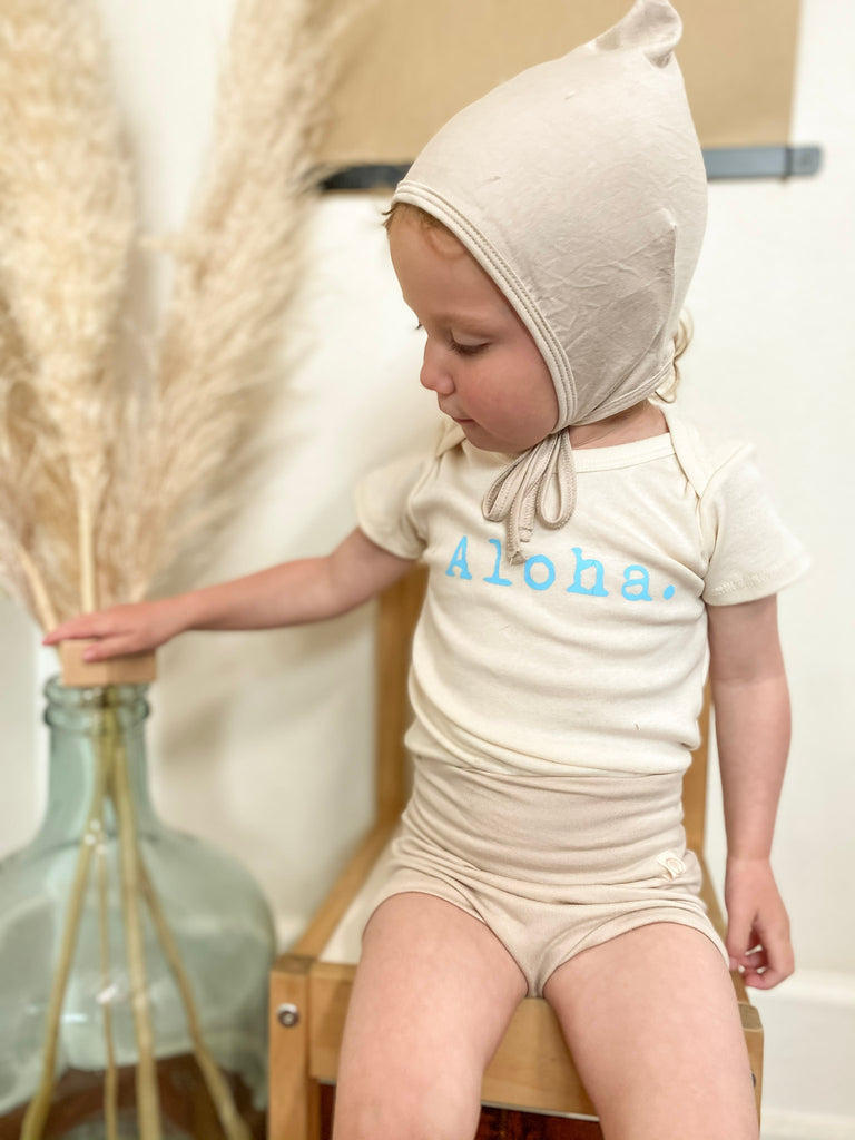 Bamboo Pixie Bonnet - Sand - Tenth and Pine - Organic Baby Clothes
