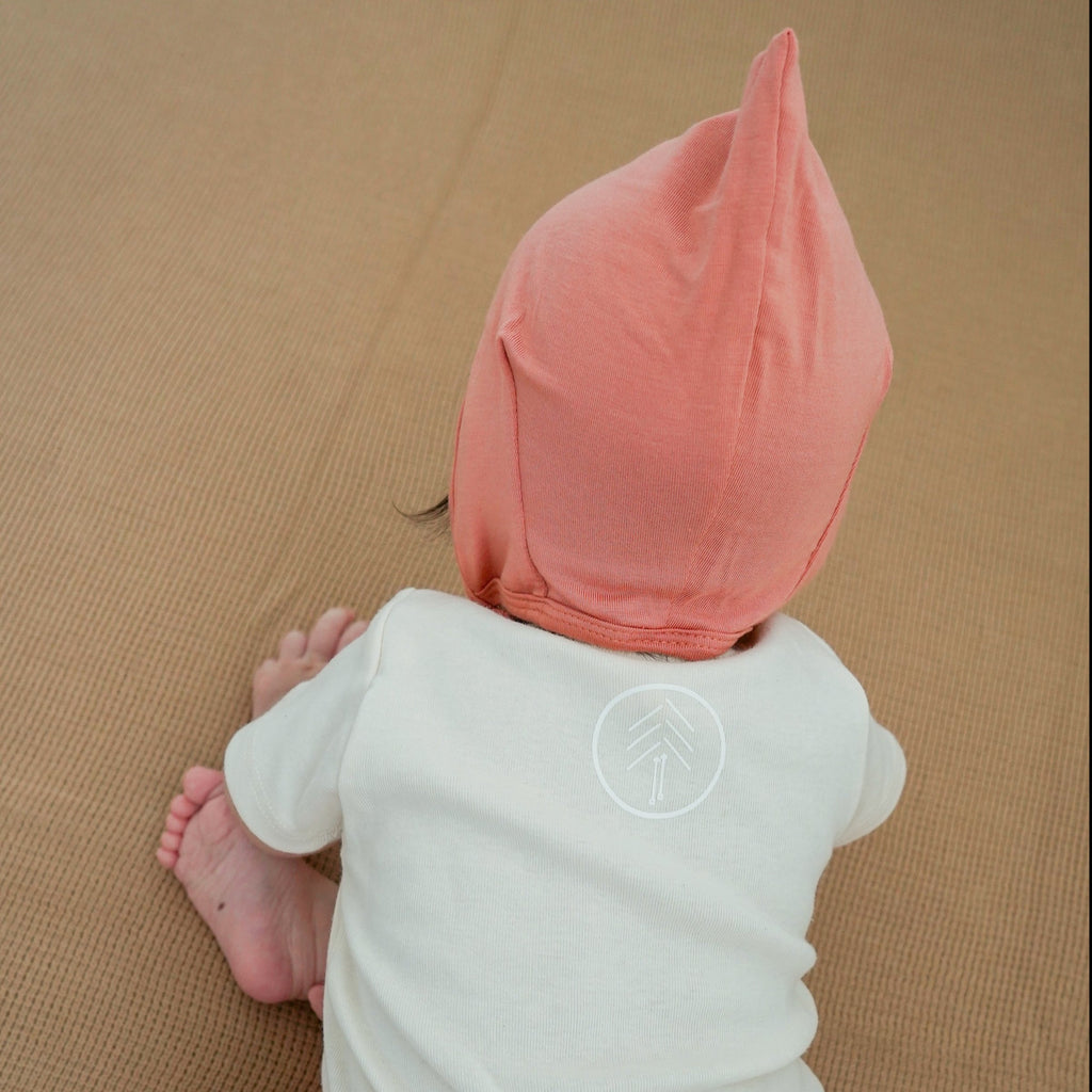 Bamboo Pixie Bonnet - Coral - Tenth and Pine - Organic Baby Clothes