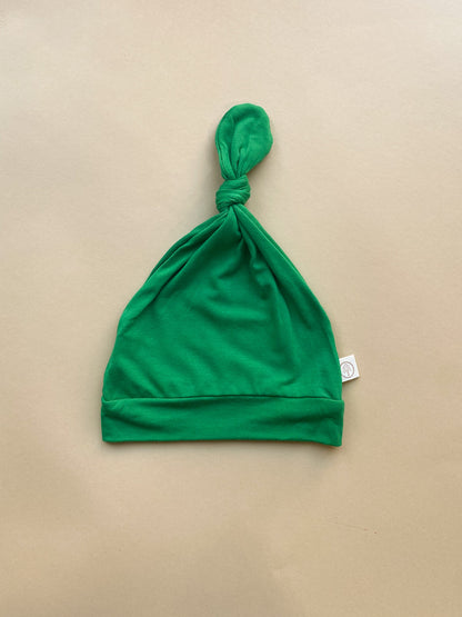 Top Knot Hat |  Kelly Green | Bamboo