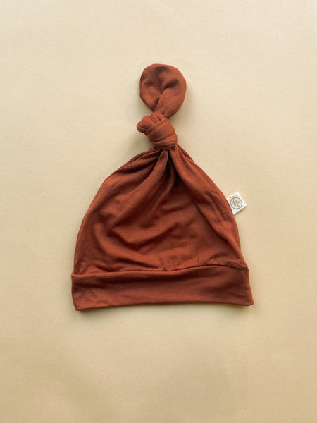 Bamboo Baby Top Knot Hat - Chestnut