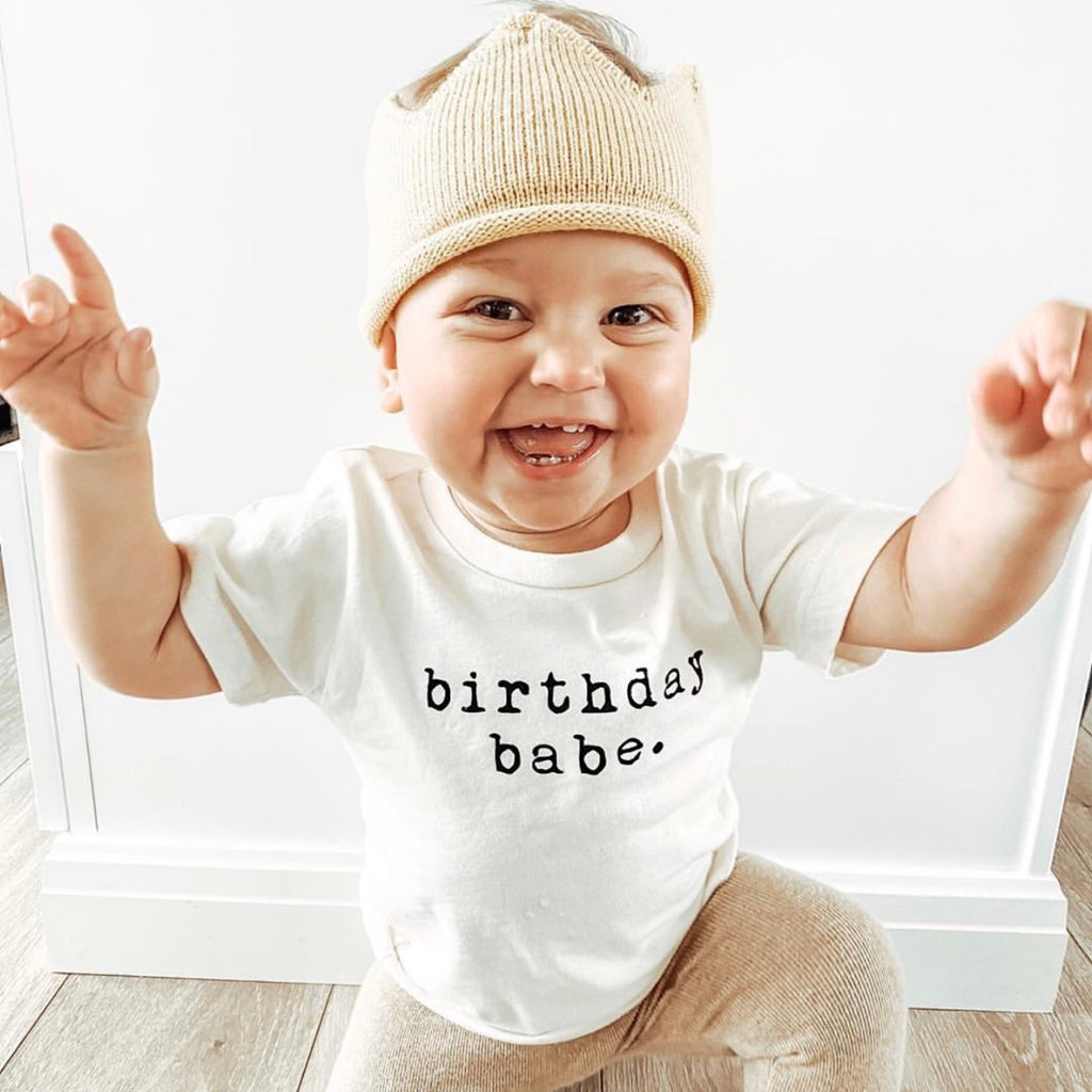 Birthday Babe - Organic Tee - Black - Tenth and Pine - Organic Baby Clothes