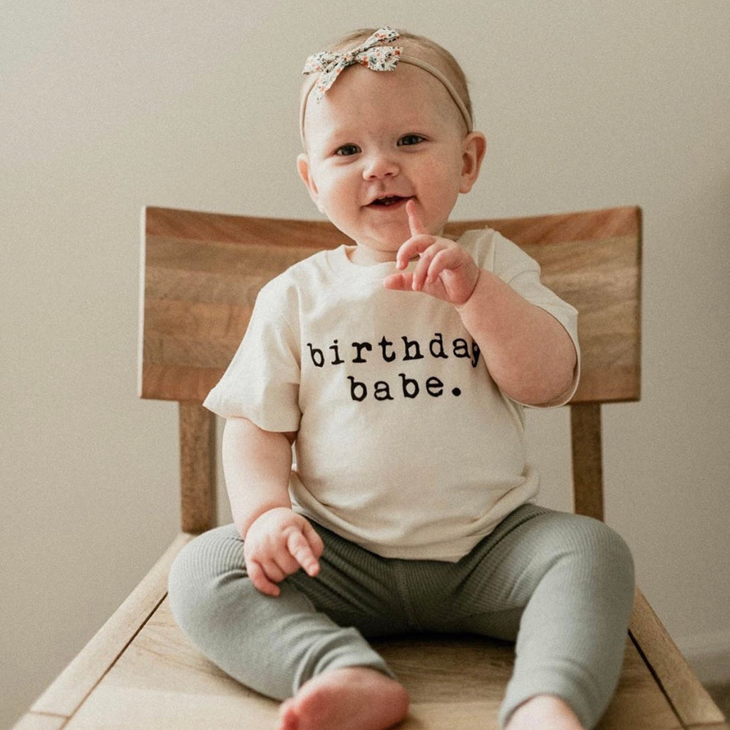 Birthday Babe - Organic Tee - Black - Tenth and Pine - Organic Baby Clothes