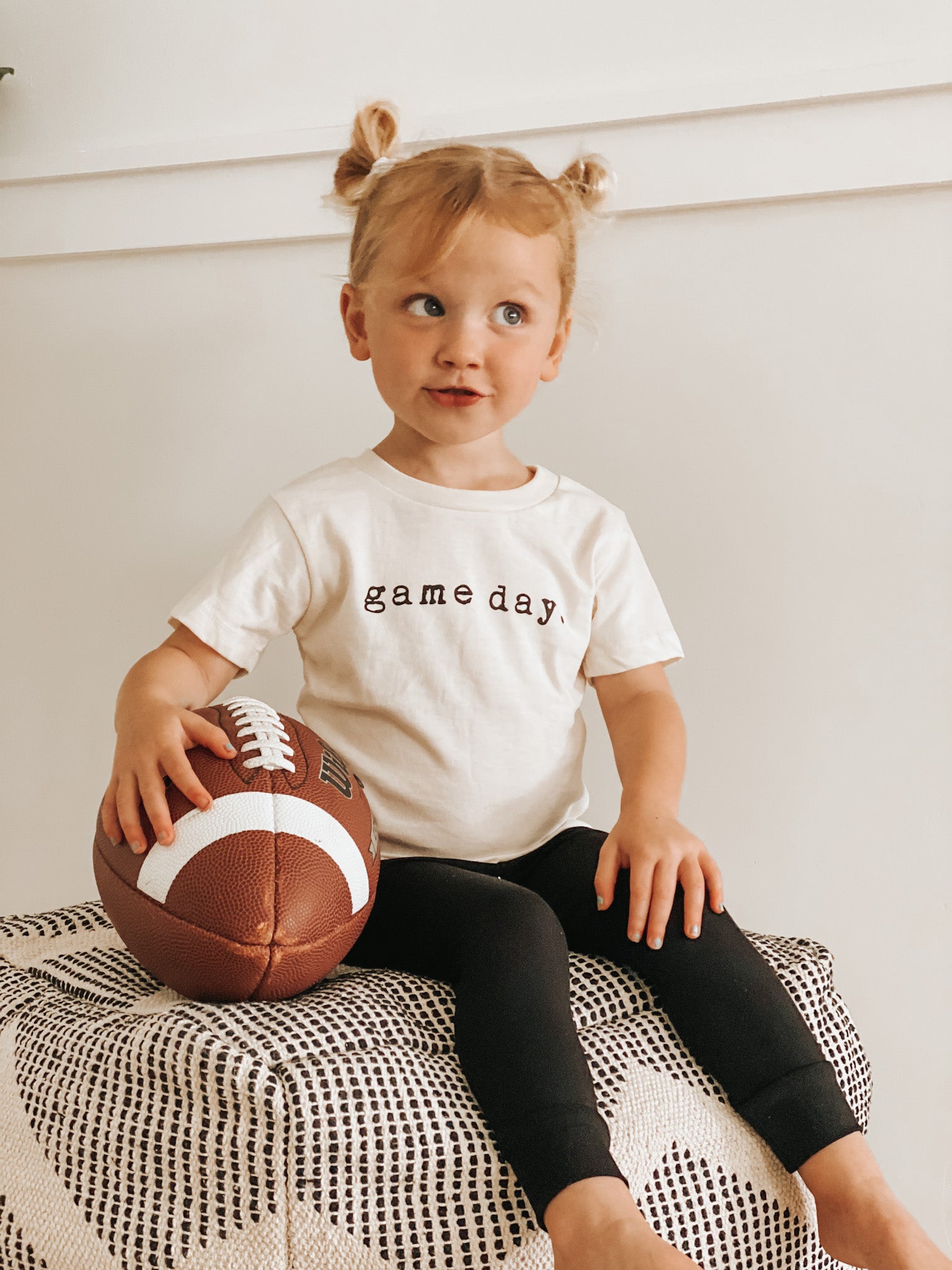 game day football outfit for baby kids toddler boy girl infant newborn tee tshirt leggings black neutral outfit bamboo organic cotton