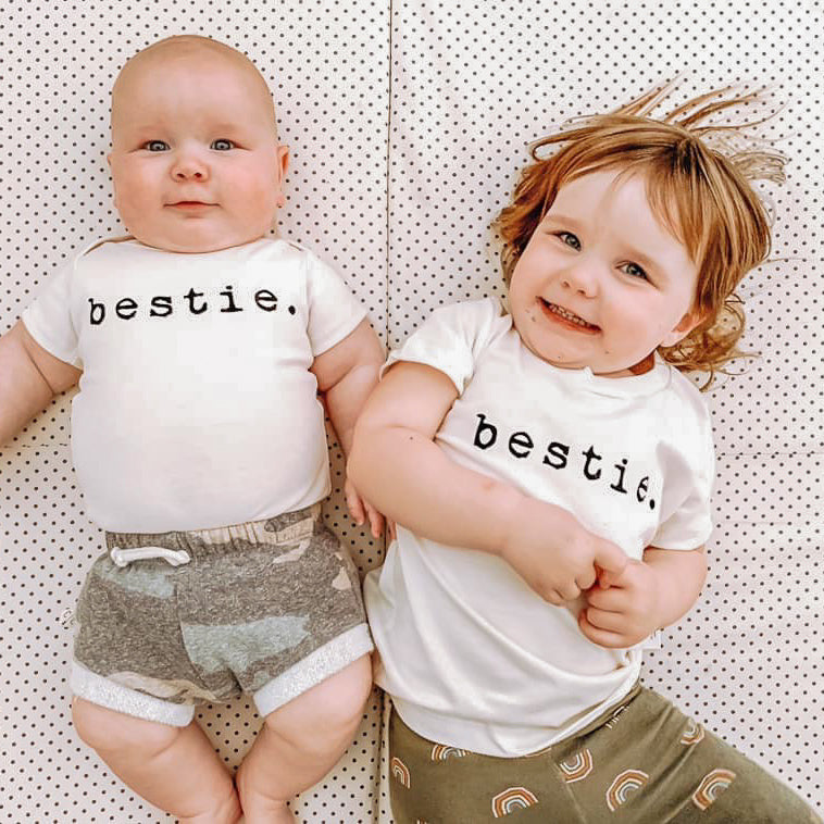 Bestie - Organic Bodysuit - Black - Tenth and Pine - Organic Baby Clothes