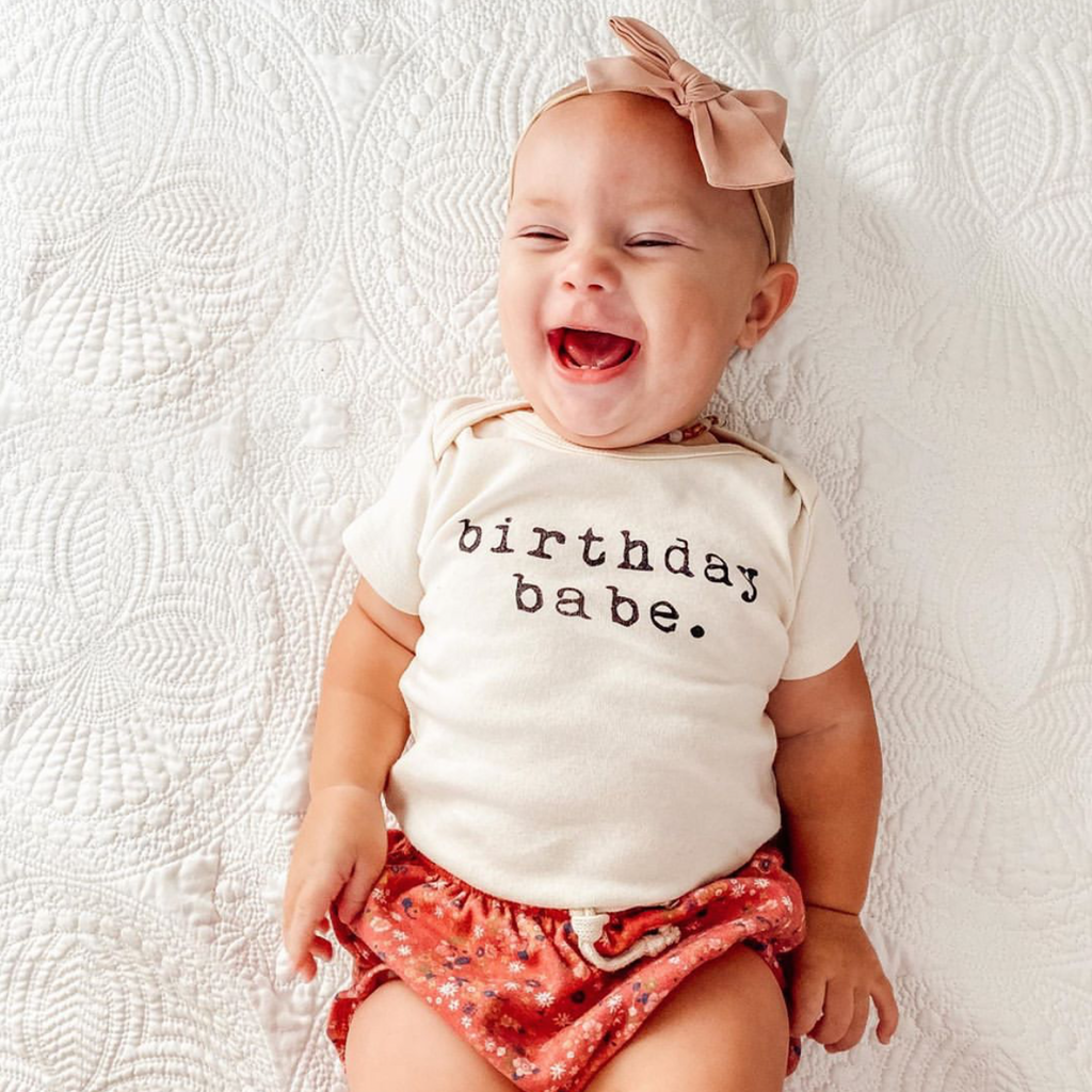 Birthday Babe - Organic Bodysuit - Black - Tenth and Pine - Organic Baby Clothes