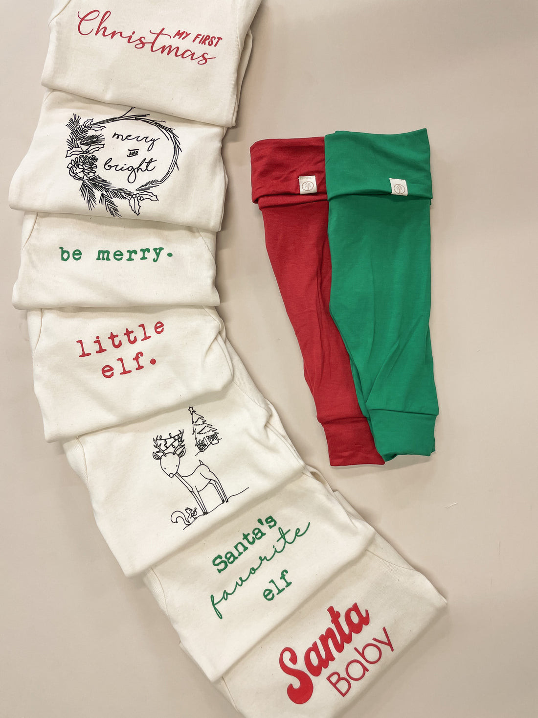 0/3M | Be Merry - Long Sleeve Organic Cotton Bodysuit | Red