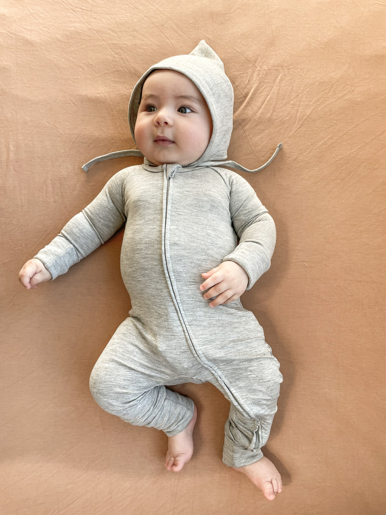 Bamboo Pixie Bonnet - Heather Gray - Tenth and Pine - Organic Baby Clothes