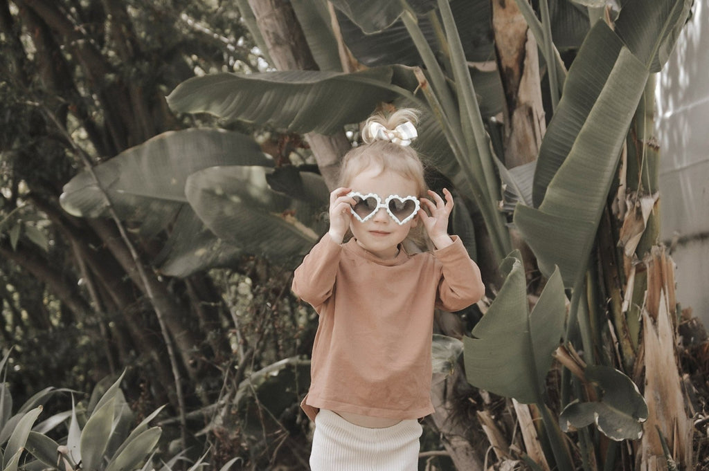 Heart Sunglasses - Ivory - Tenth and Pine - Organic Baby Clothes