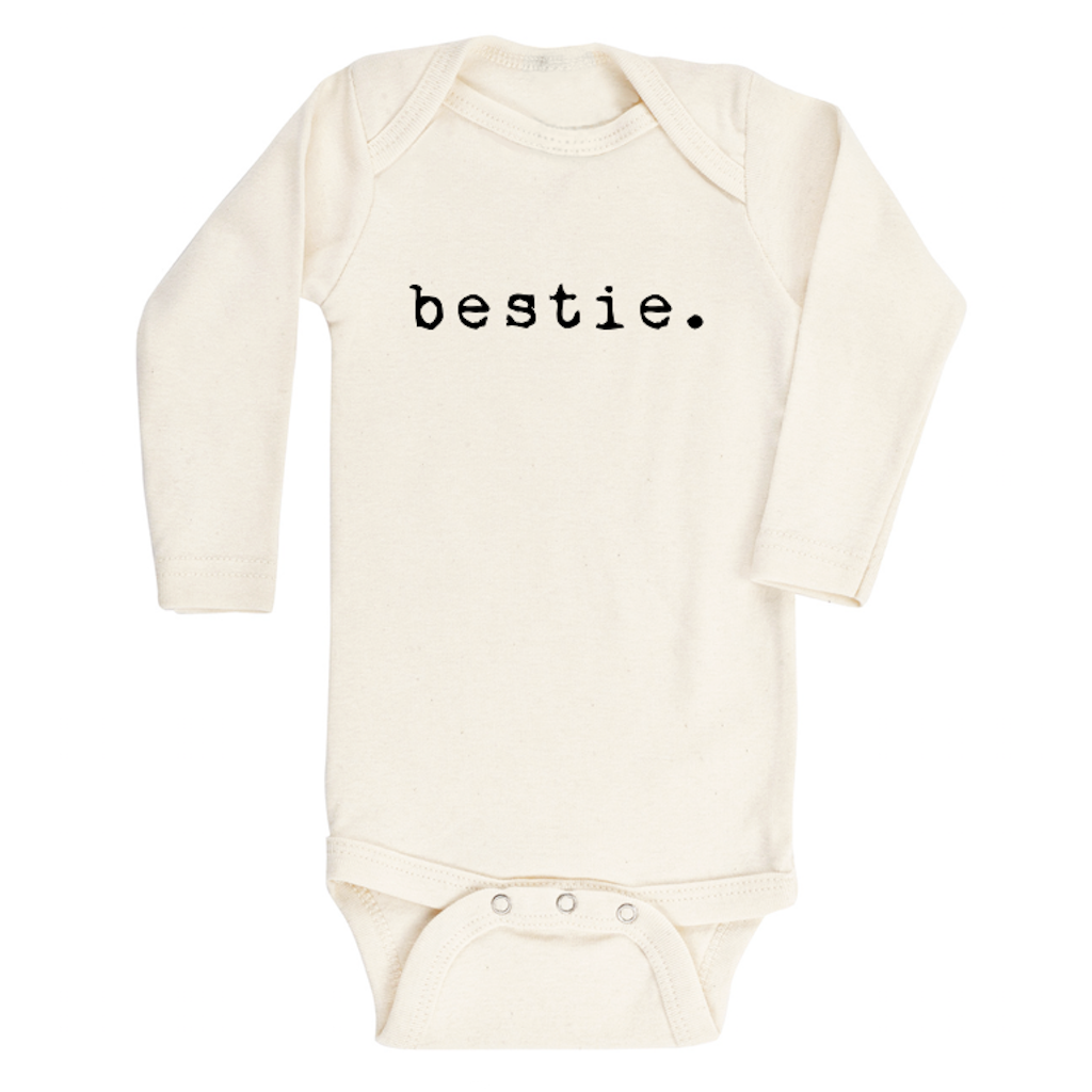 Bestie - Organic Bodysuit - Long Sleeve - Black - Tenth and Pine - Organic Baby Clothes
