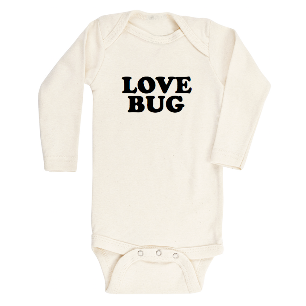 Love Bug - Organic Bodysuit - Long Sleeve - Black - Tenth and Pine - Organic Baby Clothes