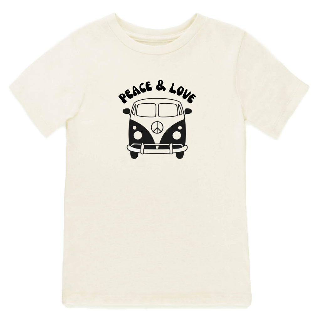 Vintage Peace & Love Bus - Organic Cotton Kids Graphic Tee - Tenth and Pine - Organic Baby Clothes