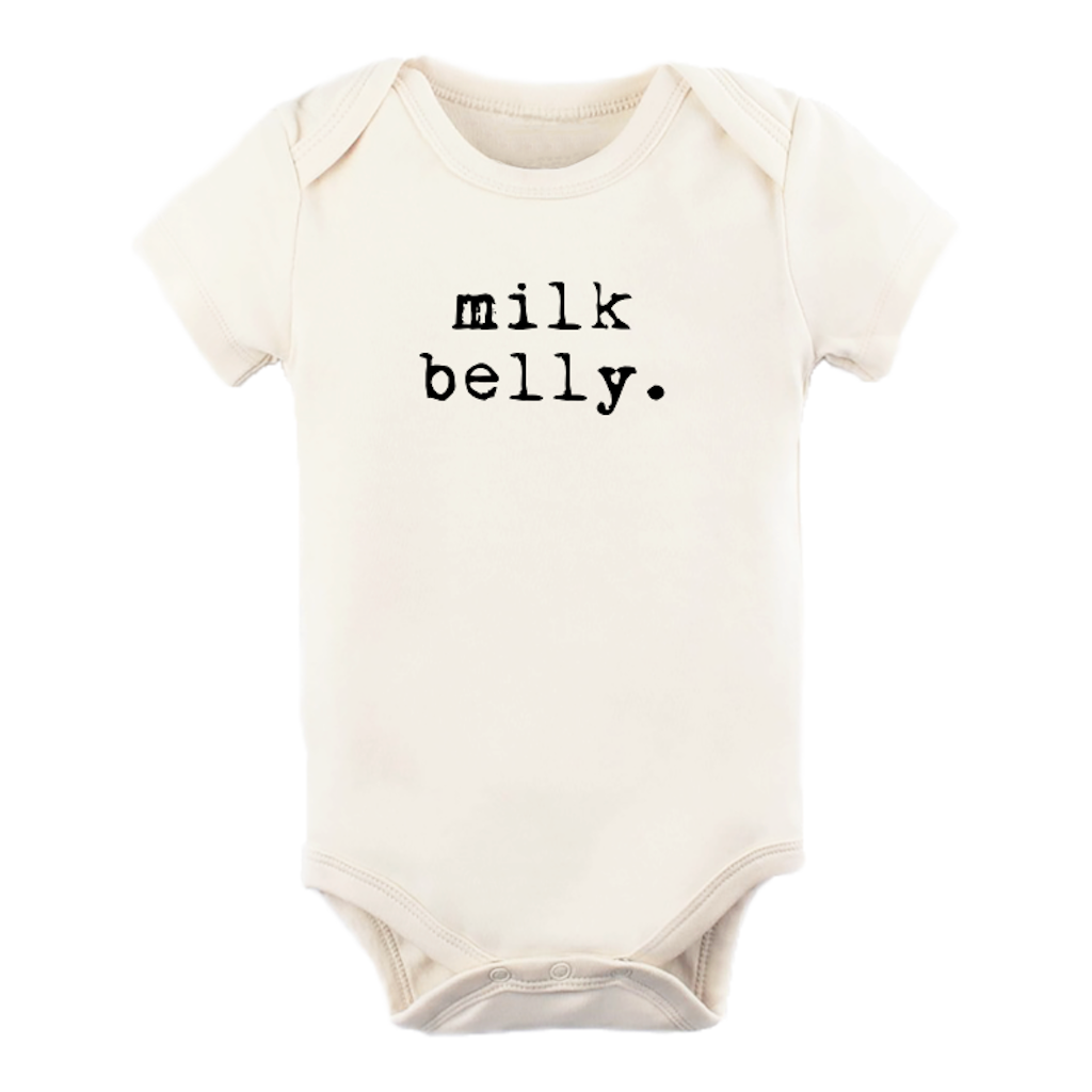 milk belly onesie, milk belly baby bodysuit, cream color baby clothes, gender neutral, organic, made in usa 
