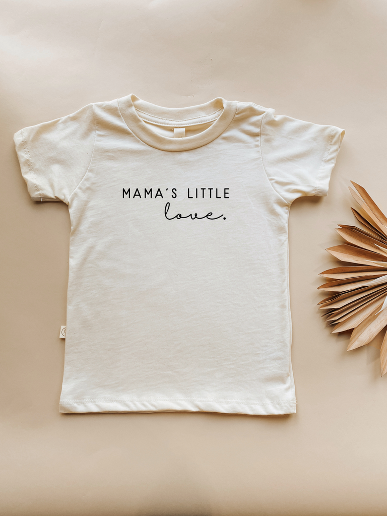 mothers day gift tshirt for kids, mamas little love, organic cotton kids graphic shirts tee tshirt tops, simple minimal baby kids clothes