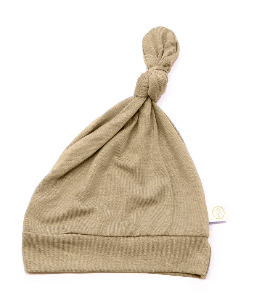 Bamboo Baby Top Knot Hat - Oat - Tenth and Pine - Organic Baby Clothes