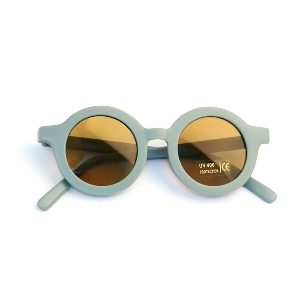 Round Retro Sunglasses - Sky Blue Matte - Tenth and Pine - Organic Baby Clothes