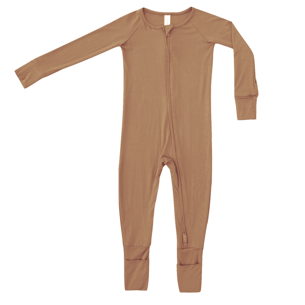 Organic Bamboo Viscose 2 Way Zipper Romper - Clay - Tenth and Pine - Organic Baby Clothes