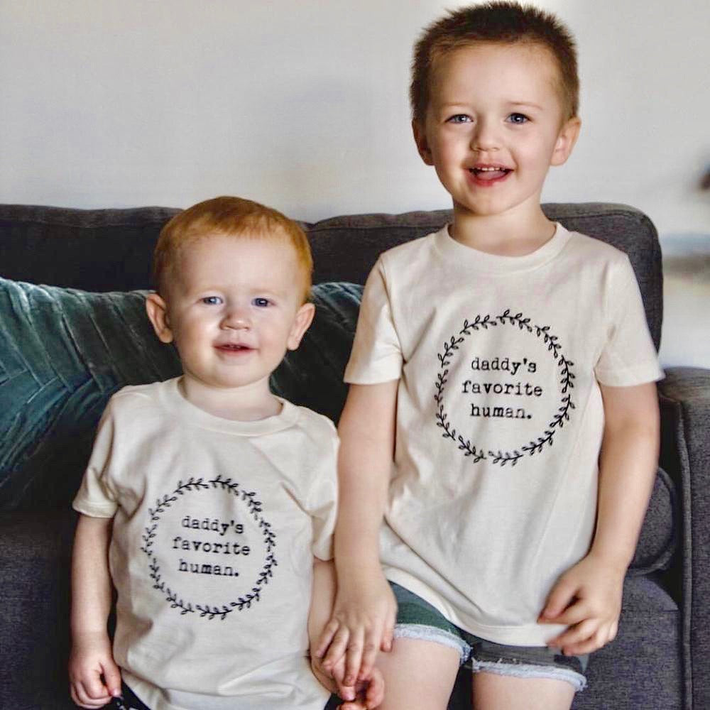 Daddy's Favorite Human - Organic Tee - Black - Tenth and Pine - Organic Baby Clothes