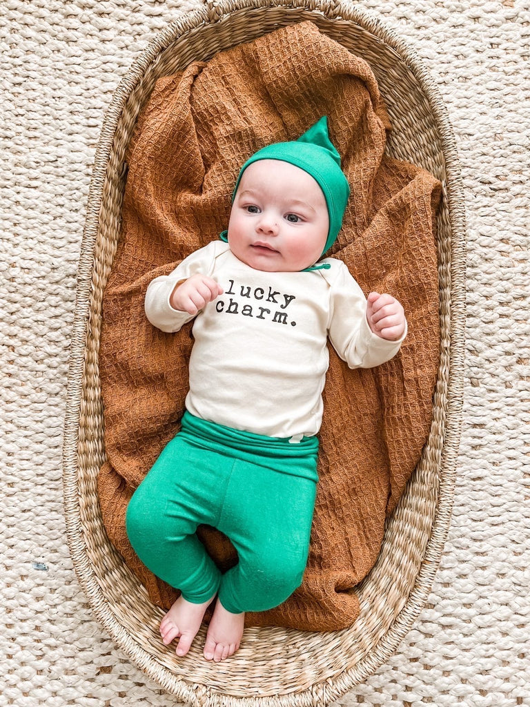 Bamboo Leggings - Pants - Kelly Green - Tenth and Pine - Organic Baby Clothes