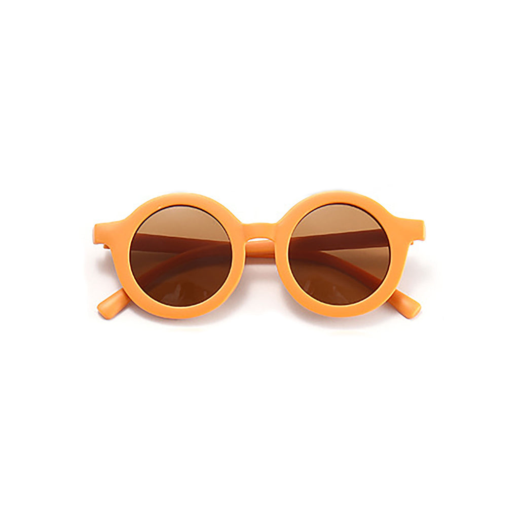 Round Retro Sunglasses - Clementine Matte - Tenth and Pine - Organic Baby Clothes